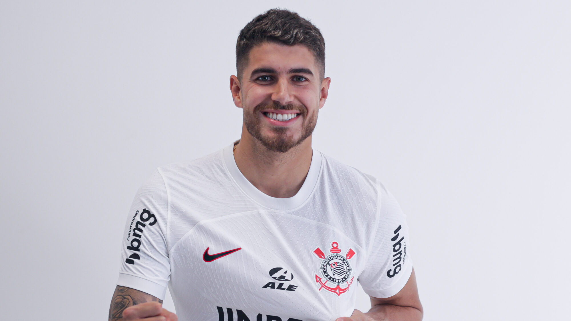 Pedro Raul na sua primeira apresentação como atleta do Corinthians